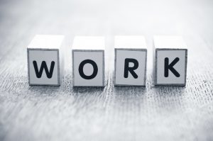concept mot formé avec des lettres en bois - Work